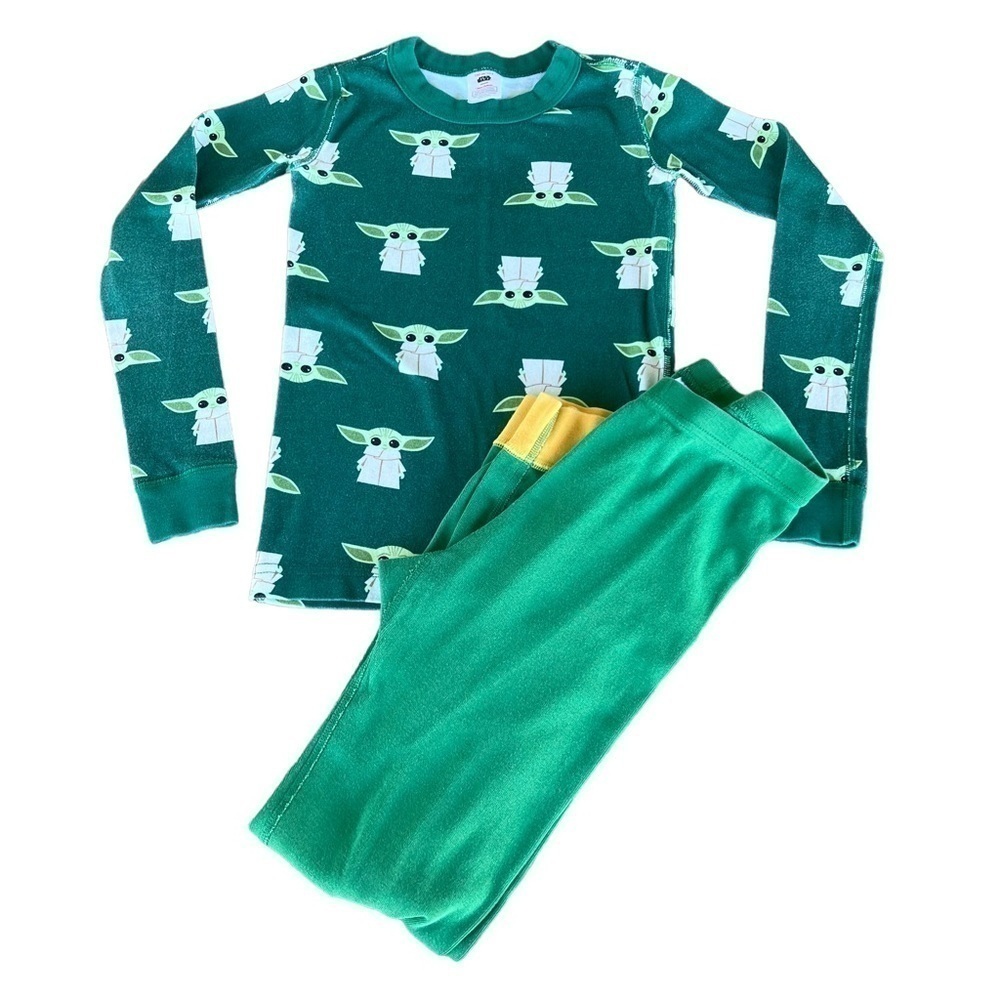 Hanna Andersson Star Wars‎ Baby Yoda Long Sleeve Pajama Set Size 8 Green